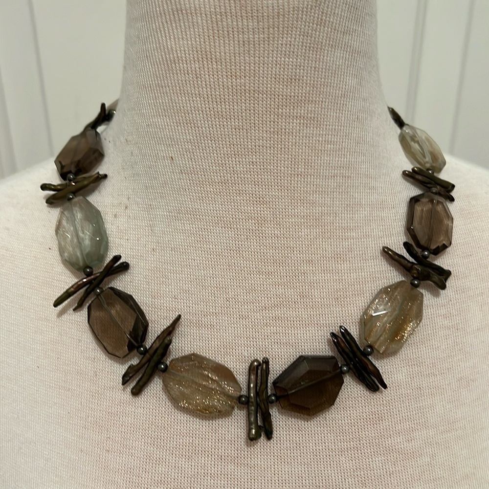 Beautiful handmade smoky quartz necklace, each stone with amazing color.